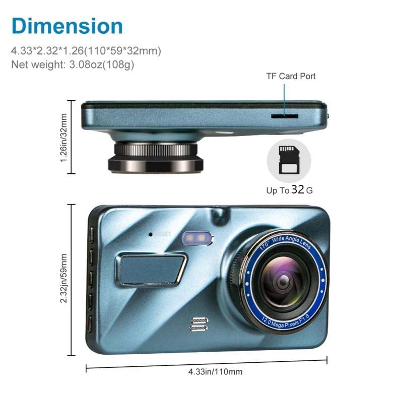 π2024 3rd generation dash cam (View angle and LED lights)