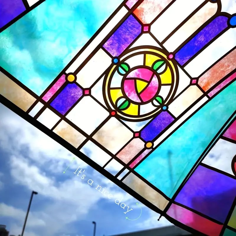 🔥Vintage Stained Glass Automatic Umbrella