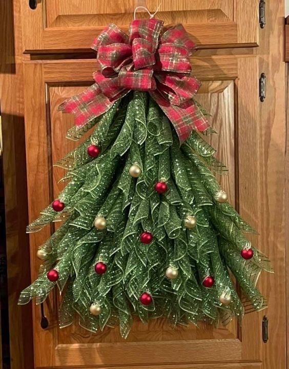 Handmade Christmas Tree Wreath for Front Door