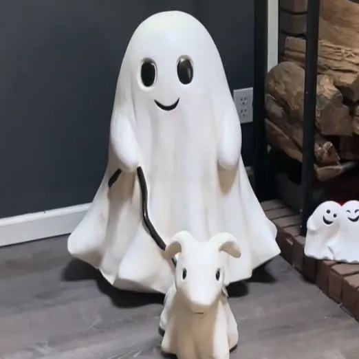 2024 Halloween Ghost Walking Dog Statue👻