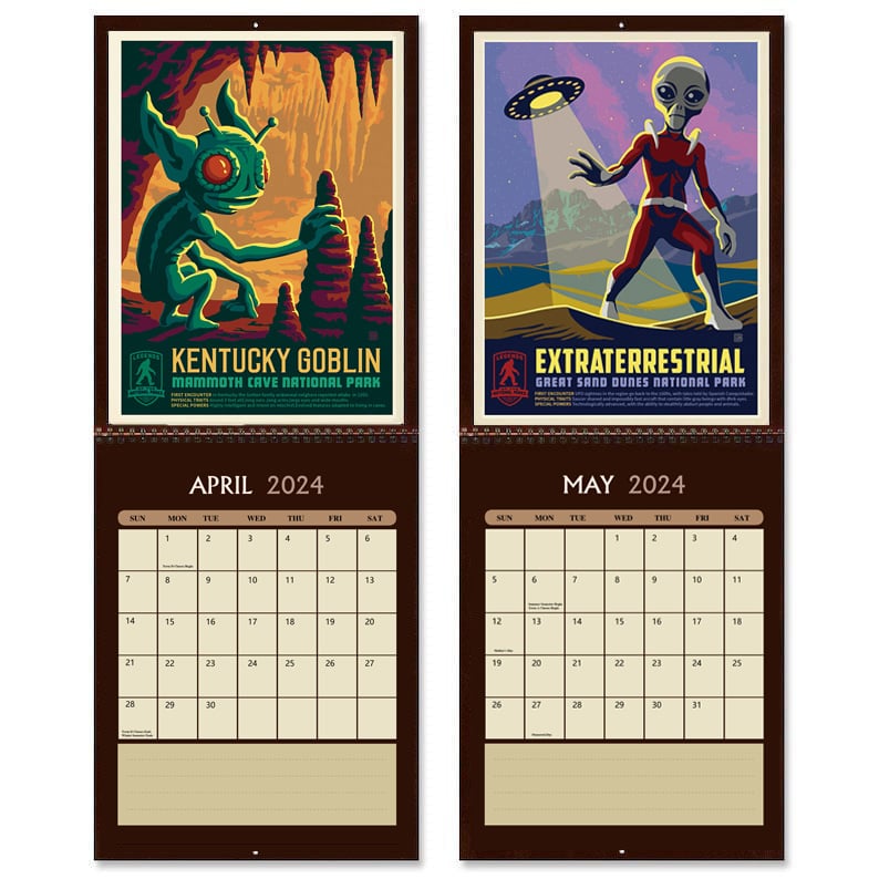 2024 Legends of the National Parks Wall Calendar