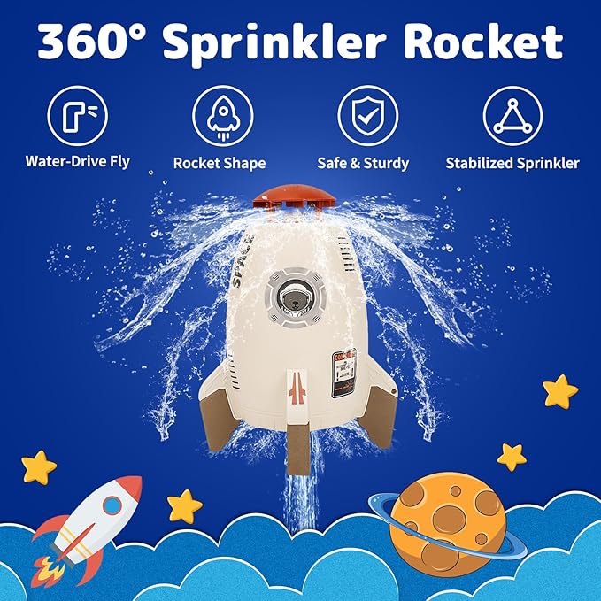 Water Rocket Launcher Sprinkler for Kids Outdoor Play