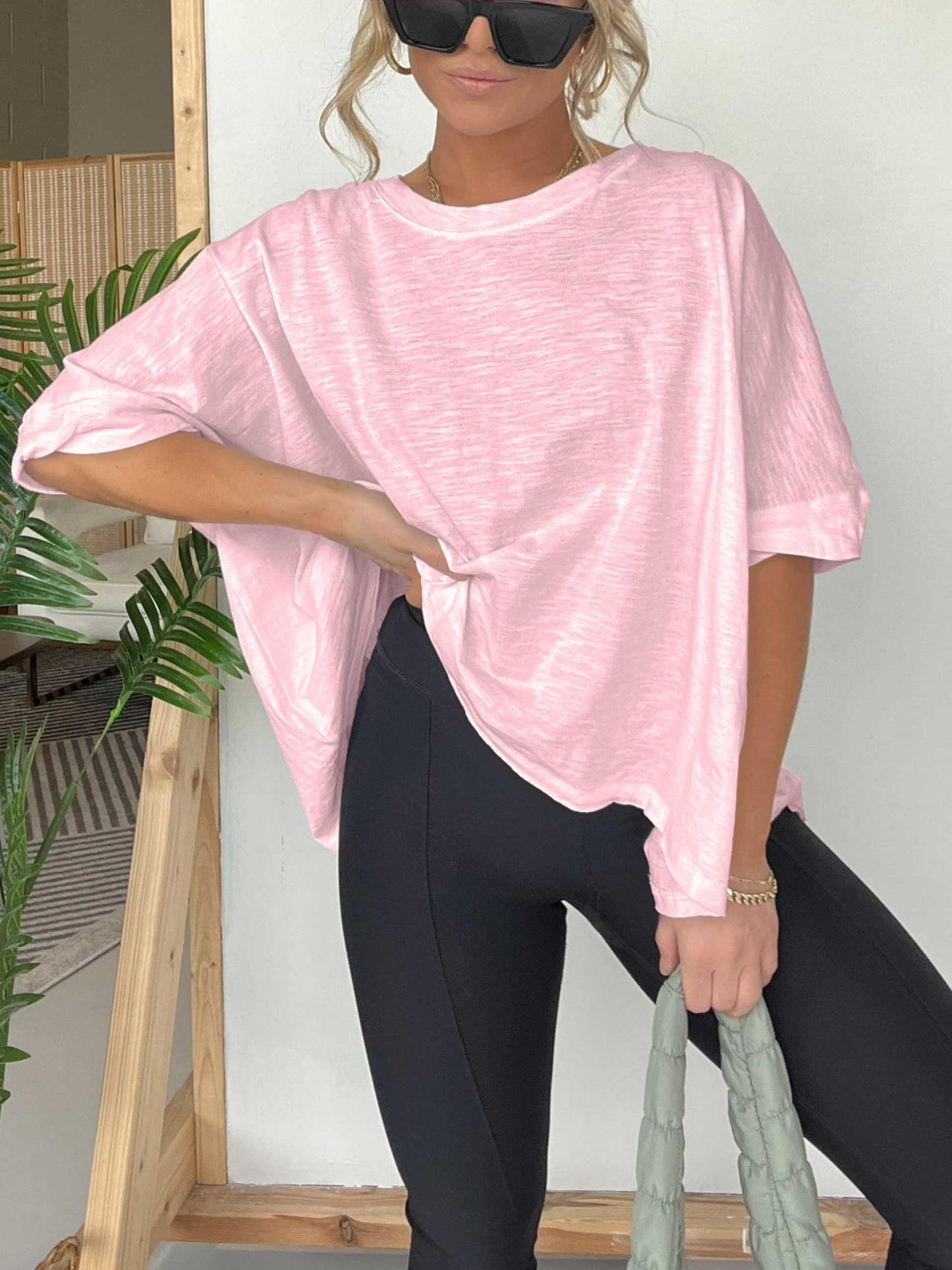 💥Women's Solid Colour Loose Round Neck Oversized T-Shirt 💥