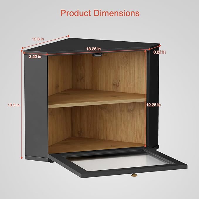 Kitchen countertop corner bread box