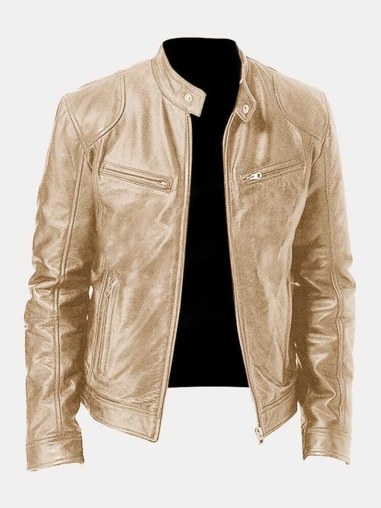 Biker Casual Zipper Leather Jacket