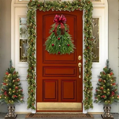 Handmade Christmas Tree Wreath for Front Door