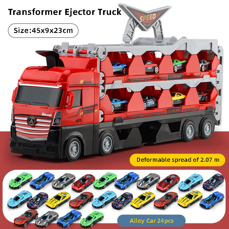 🔥Mega Hauler Truck With Ejection Race Track