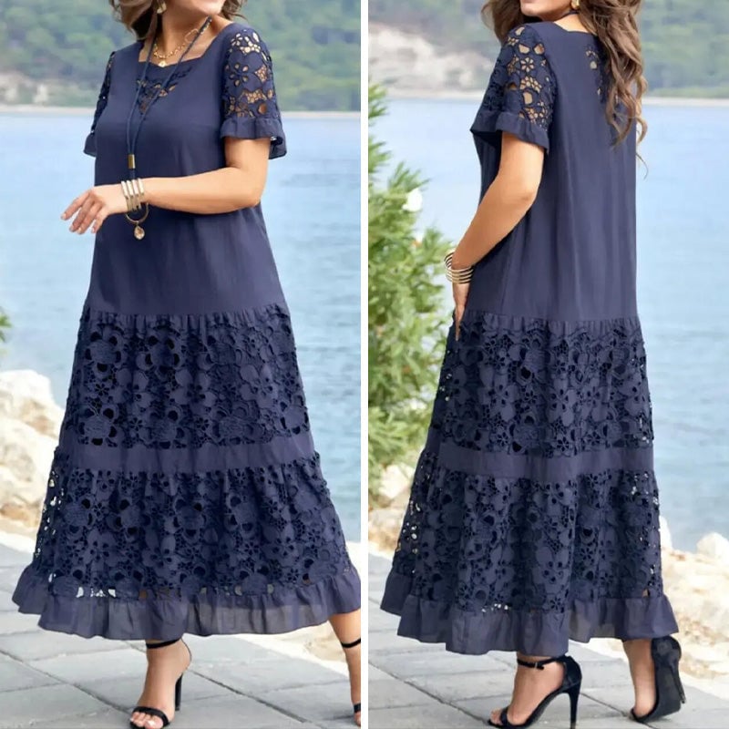 Elegant Floral Lace Loose Flowy Dress