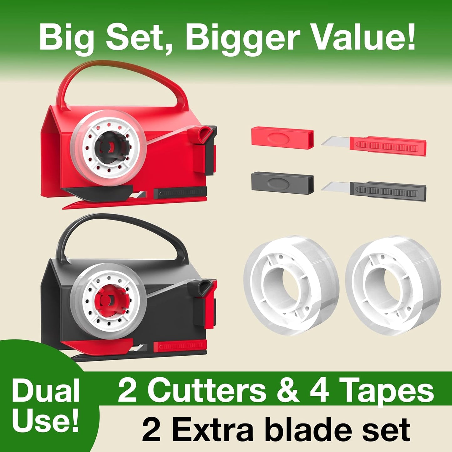 🎁🤩Wrapping paper cutter & tape dispenser dual use