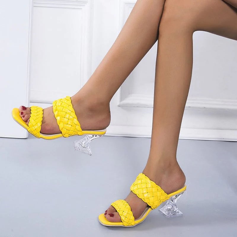 Crystal High-heeled Slippers