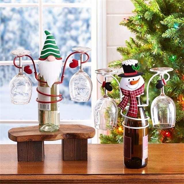 🎄 Holiday Wine Bottle Glass Holders