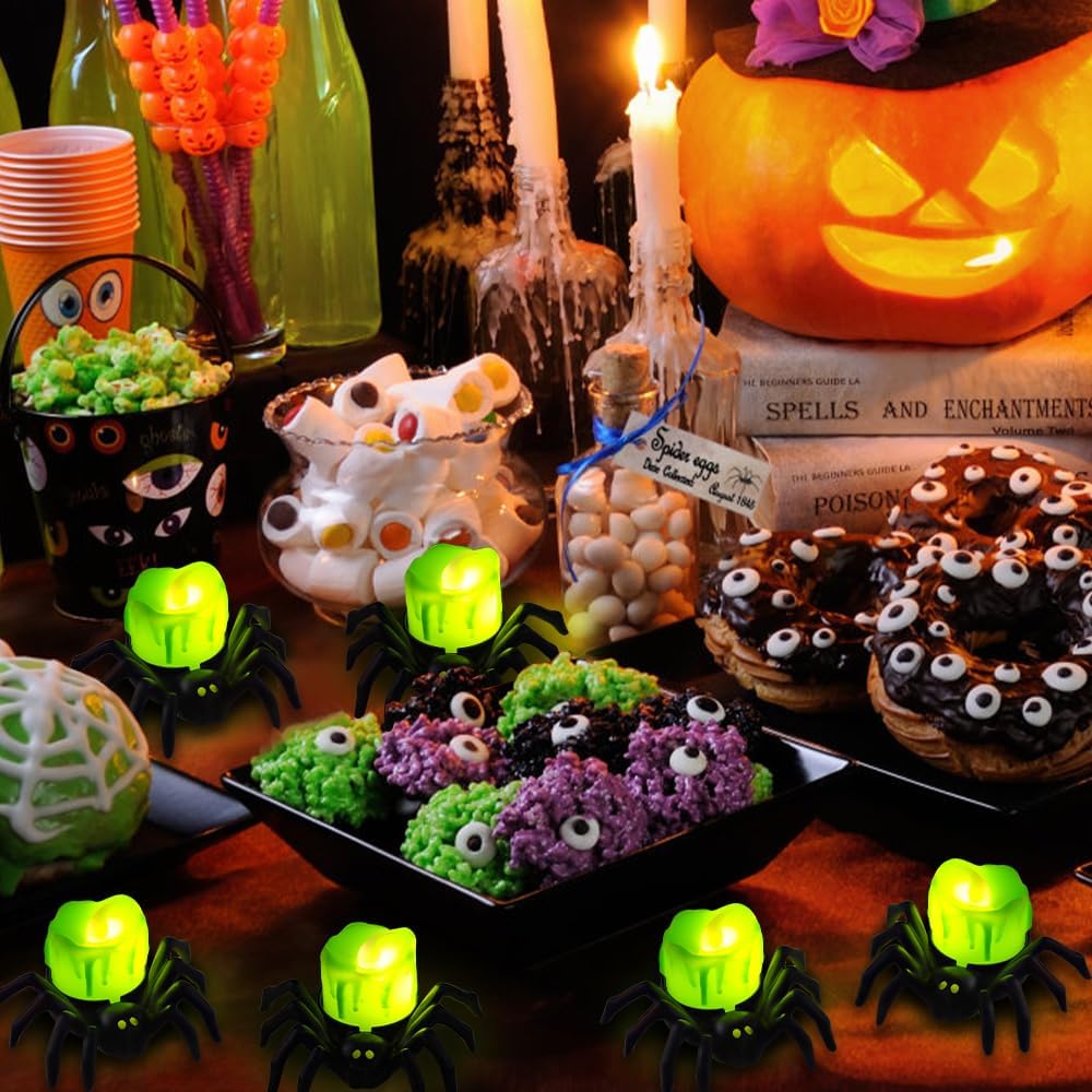 ⚡Halloween LED Pumpkin Lamp with Creepy Spider