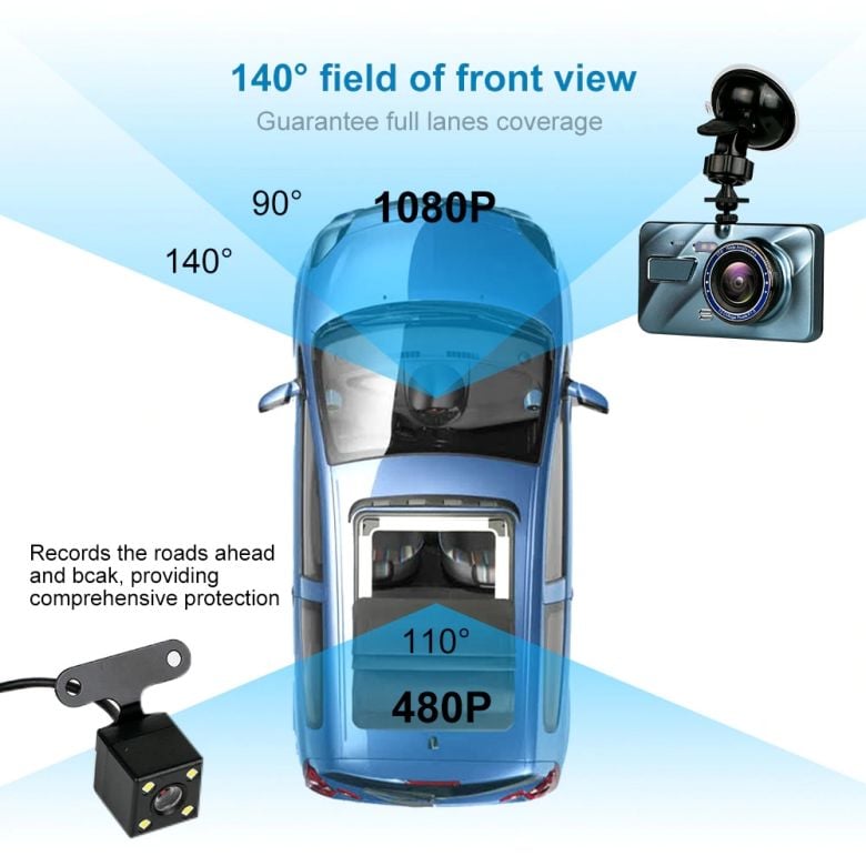 🚗2024 3rd generation dash cam (View angle and LED lights)