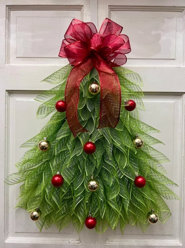 Handmade Christmas Tree Wreath for Front Door