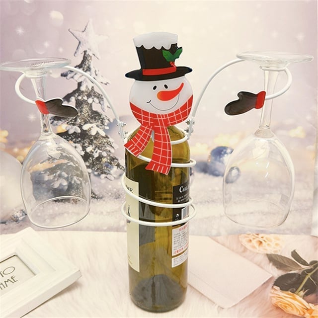 🎄 Holiday Wine Bottle Glass Holders