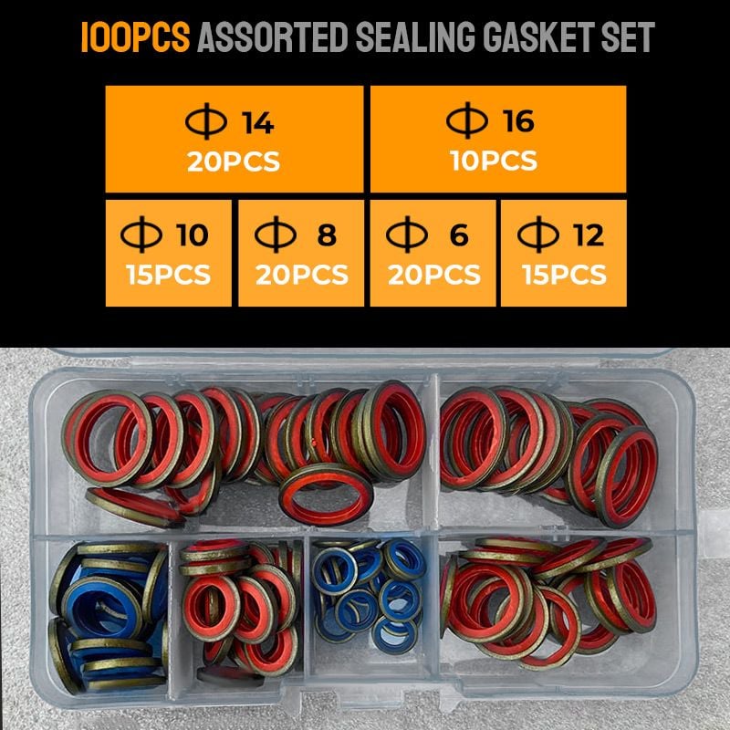 🎁100pcs/ 245pcs Assorted Sealing Gasket Set