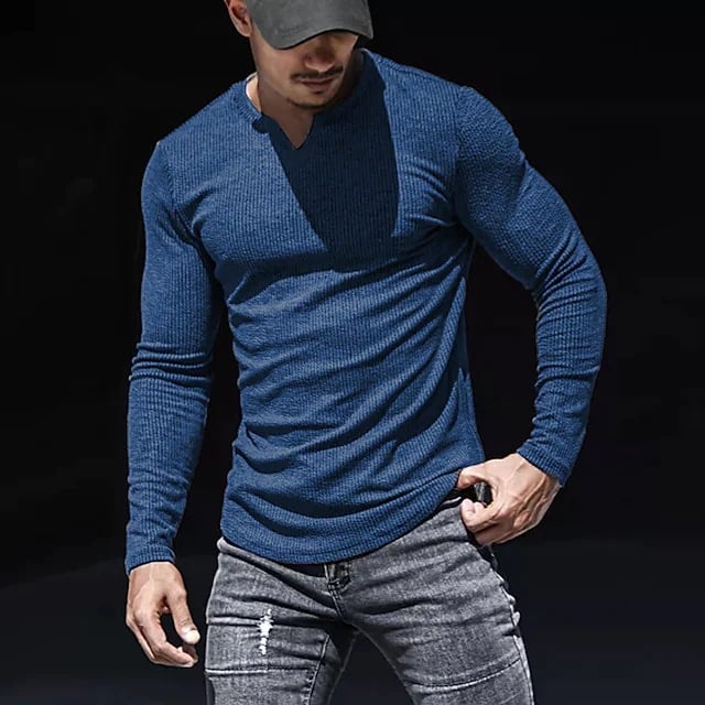 V-NECK LONG-SLEEVED SPORTS T-SHIRT