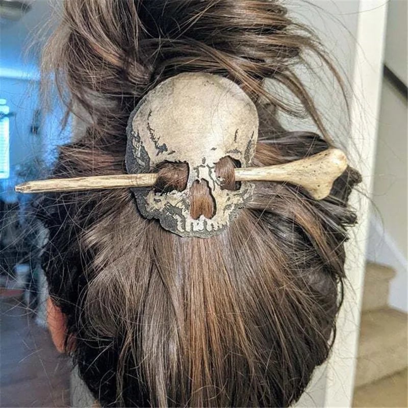 Death Moth/Skull HairPins Stick Slide with Faux Bone