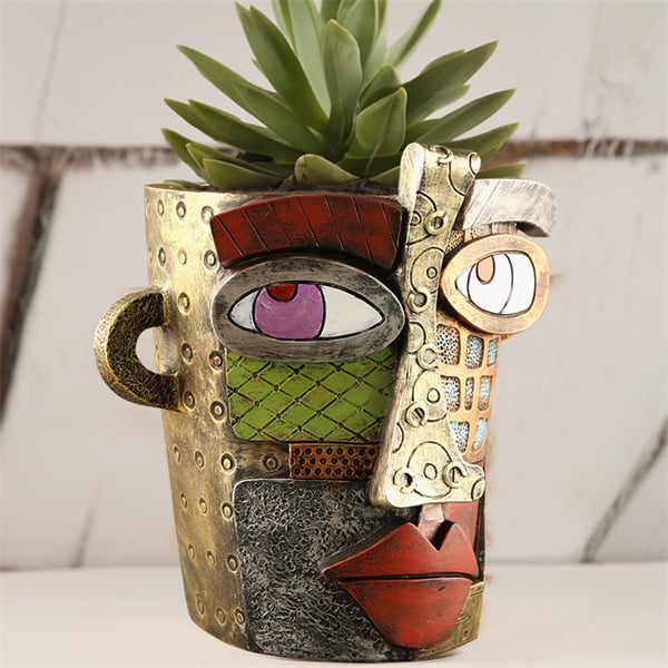 Handmade Brutalist Abstract Beauty Face Flower Pot - Buy two and get free shipping!