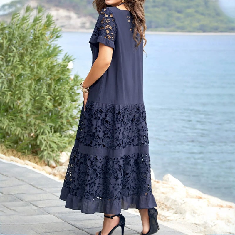 Elegant Floral Lace Loose Flowy Dress