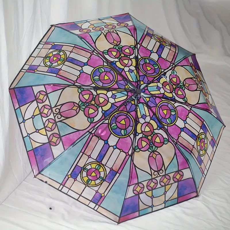 🔥Vintage Stained Glass Automatic Umbrella