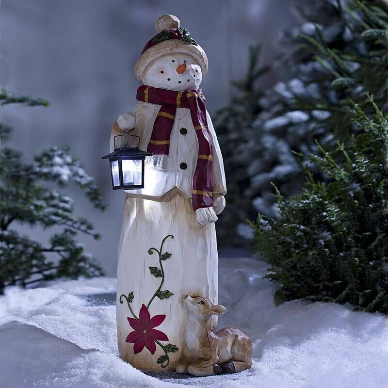 🔥49% OFF- Woodland Snowman with Solar Lantern