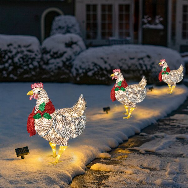 💝Lantern chicken with scarf Christmas decoration