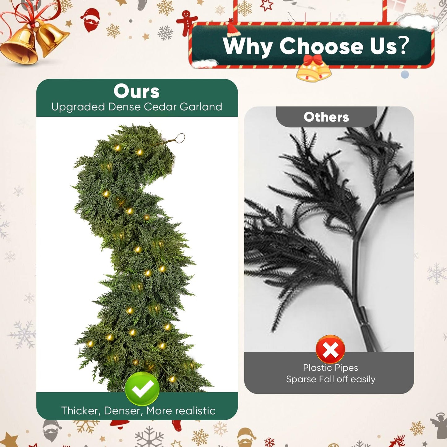 🏆HOT SALE💥 Pre-lit Christmas Cedar Garland