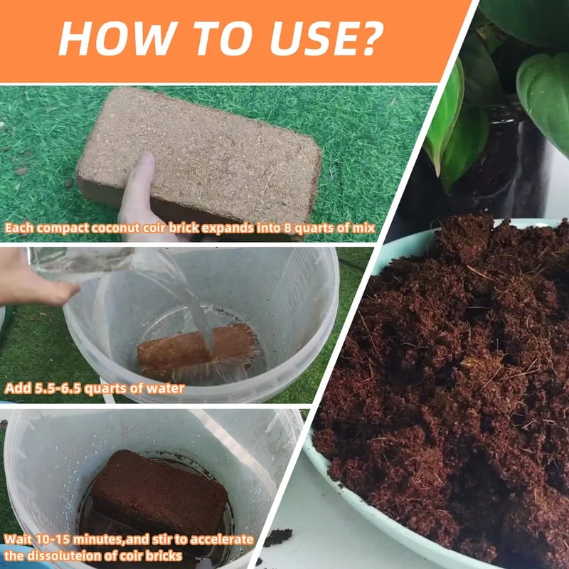 Premium Organic Coconut Coir Bricks for Plants