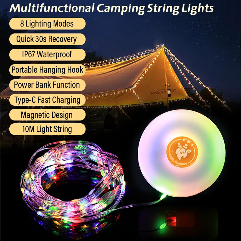 Camping Outdoor Waterproof Portable Stowable String Light