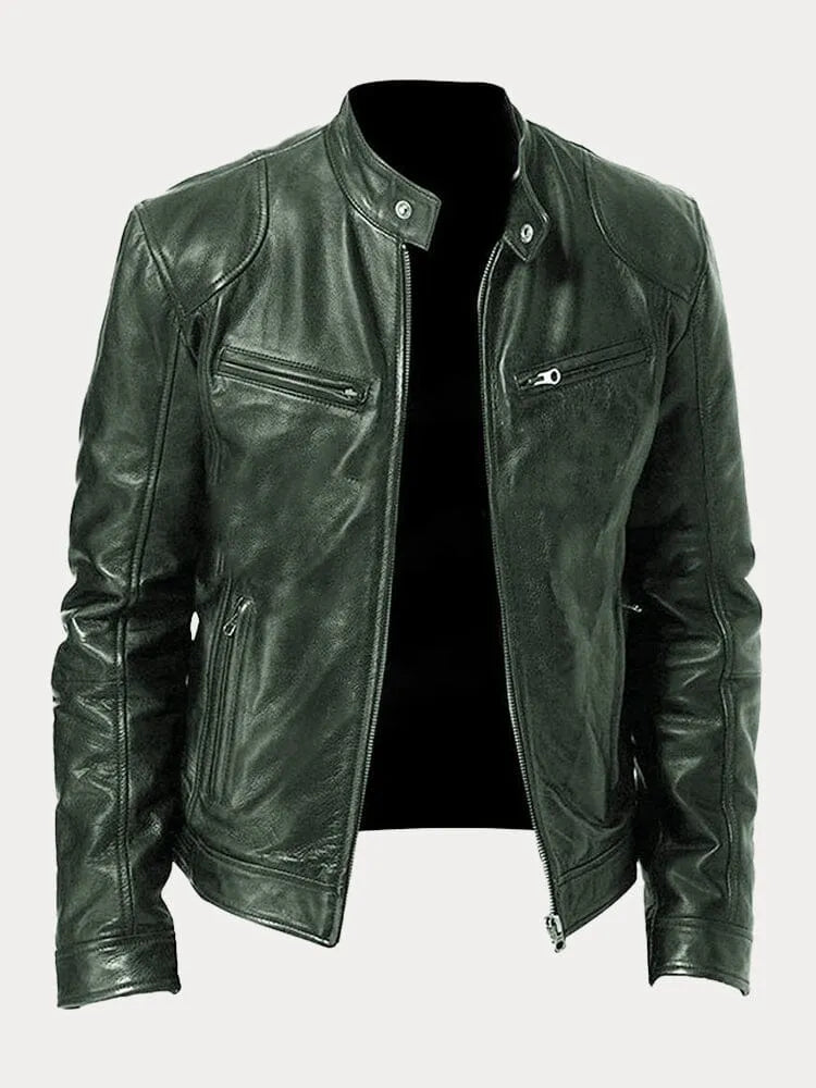 Biker Casual Zipper Leather Jacket