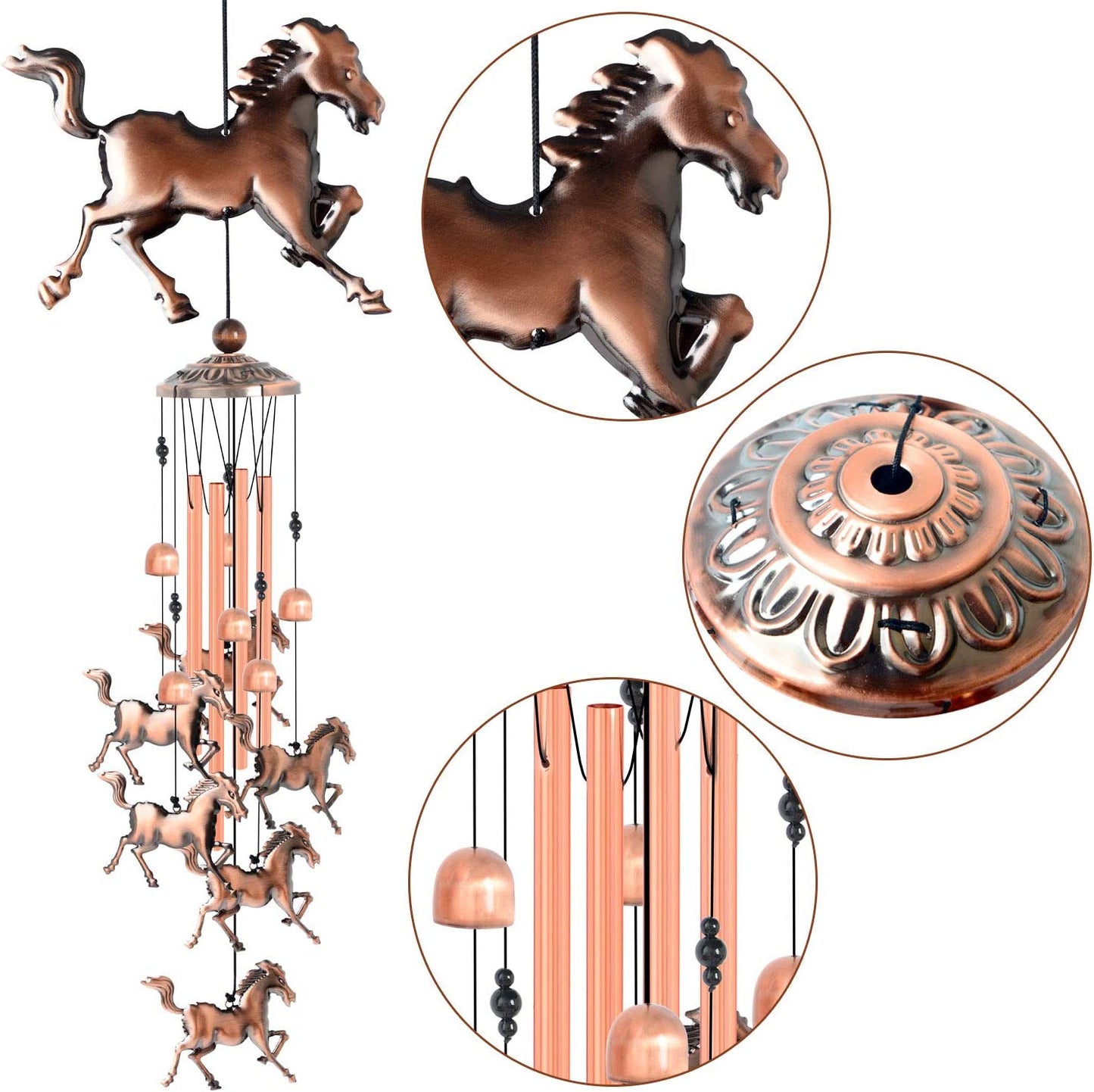 (🔥 Promotion--40%OFF)Pure hand-made Copper Horse wind chimes