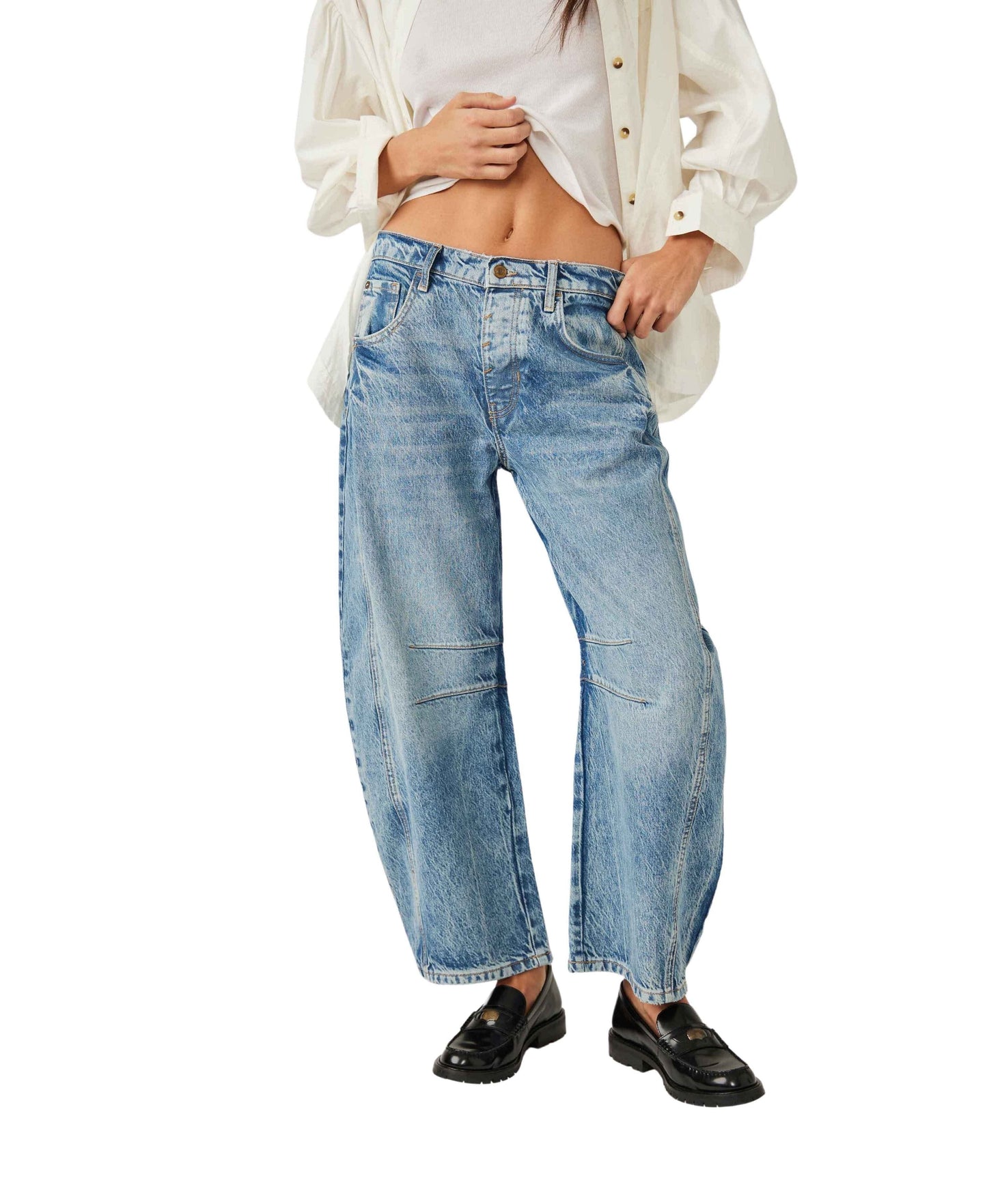 Mid-Rise Barrel Jeans (BUY 2 Free Shipping)