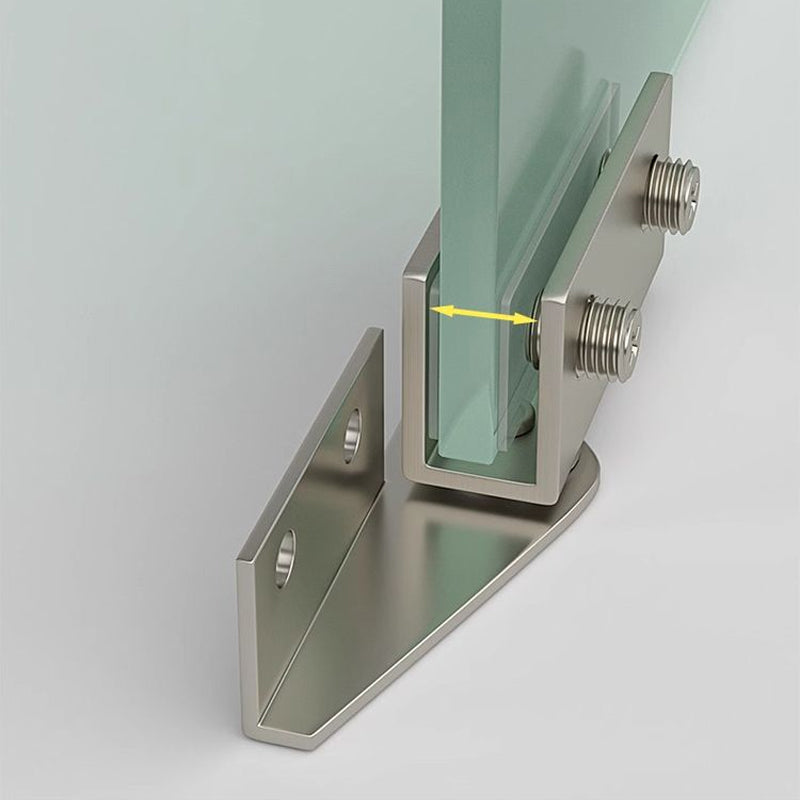 L-shaped rotating glass hinge