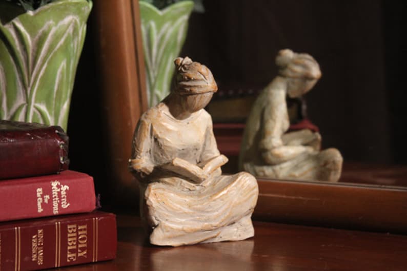 🎄Sweet Hour of Prayer, beautiful hand cast inspirational sculpture of woman praying