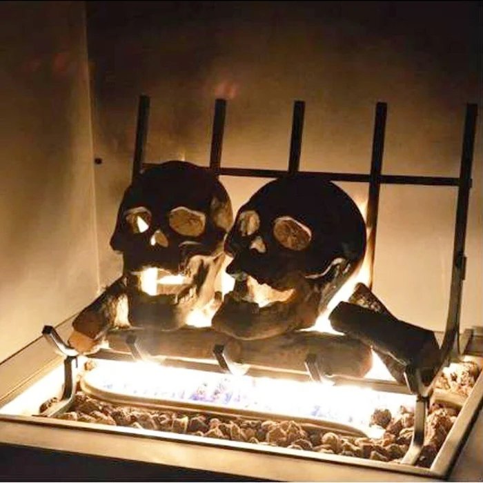 💀Halloween Sale - Terrifying Human Skull Fire Pit