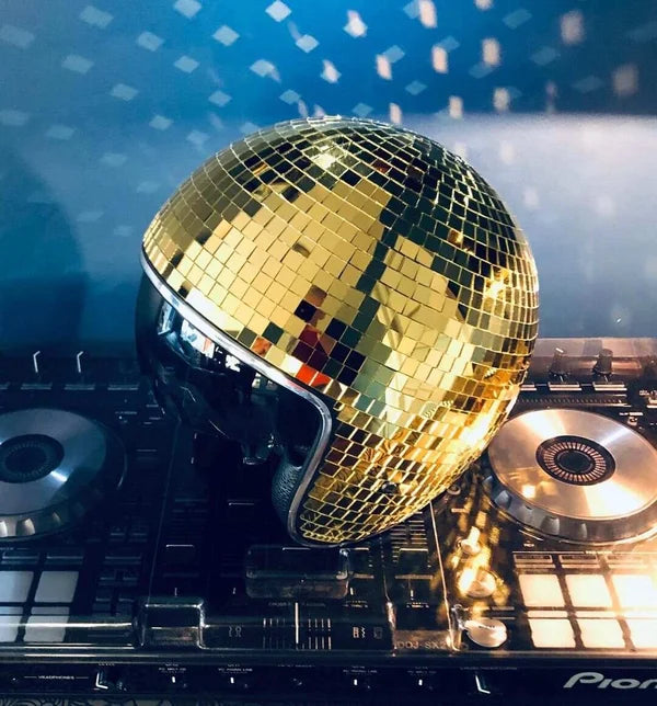 Disco ball Helmet with Retractable Visor