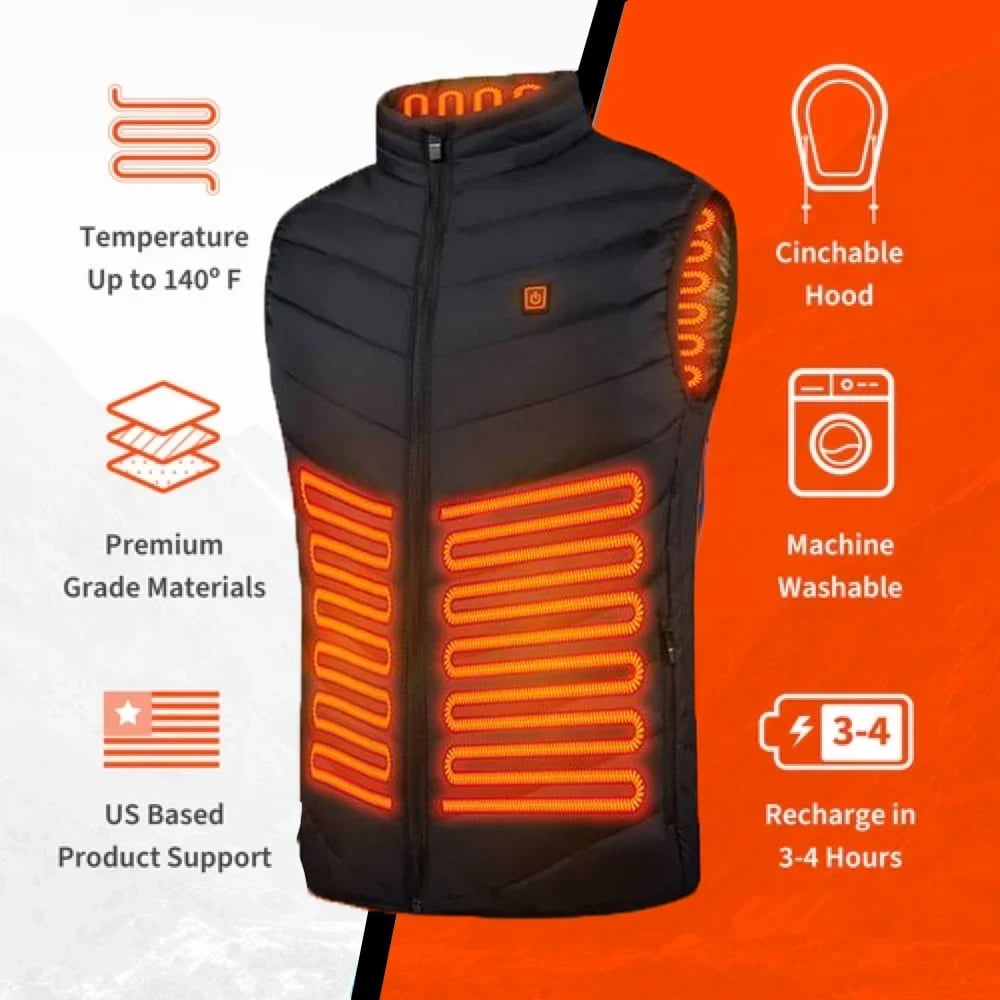 2024 Updated Version Two-touch LED Controller Heated Vest For Men & Women With Battery Pack(with batteries)