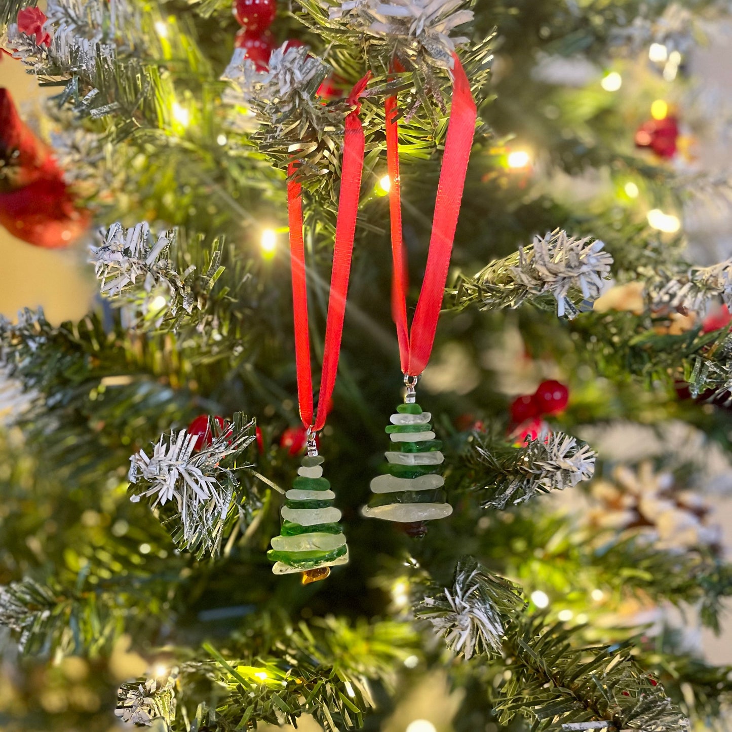 🎄Lake Erie Sea Glass Christmas Tree Ornament