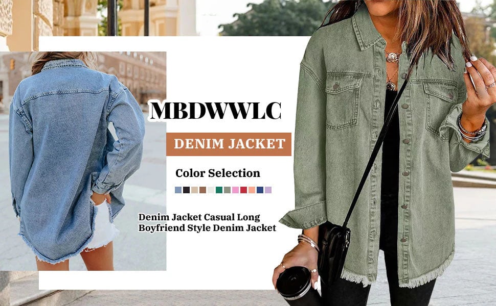 💕Women's Raw Edge Ripped Denim Jacket