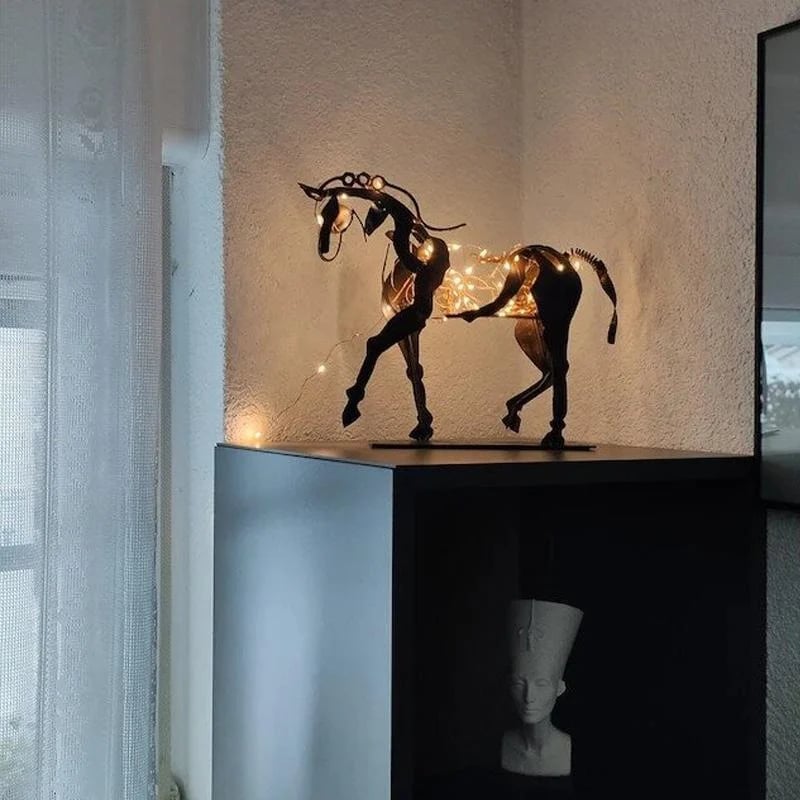 Handmade Adonis Metal Horse Sculpture