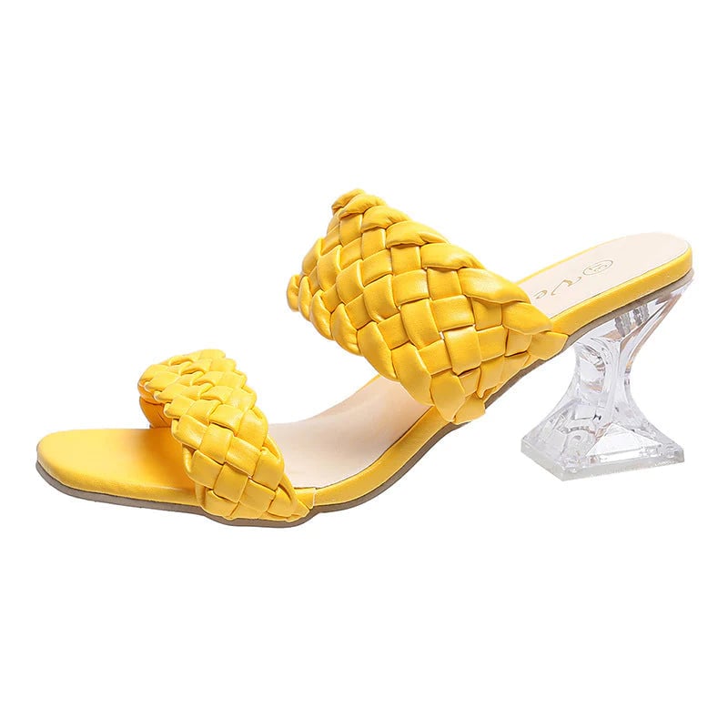 Crystal High-heeled Slippers