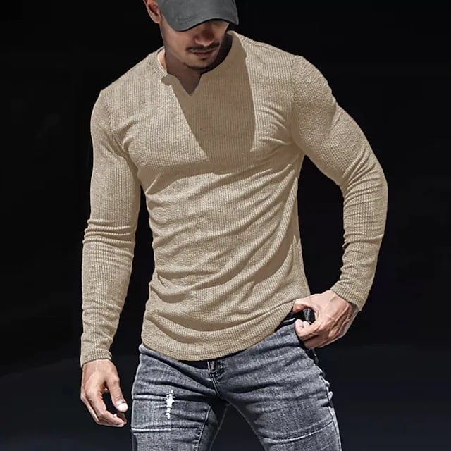 V-NECK LONG-SLEEVED SPORTS T-SHIRT