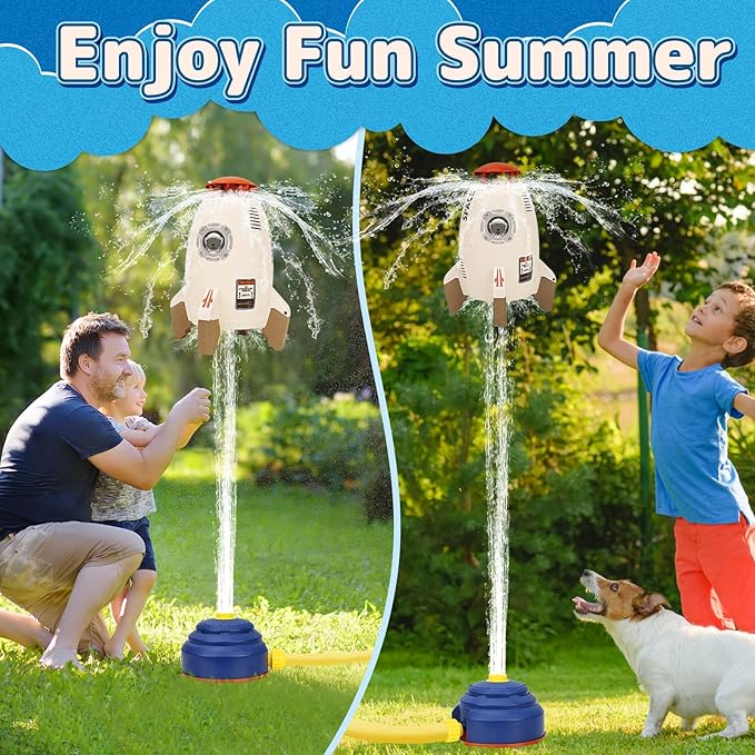 Water Rocket Launcher Sprinkler for Kids Outdoor Play