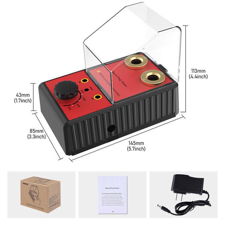 Compact Dual-Hole Spark Plug Tester for Car Ignition Plug Analysis and Diagnostics - 12V