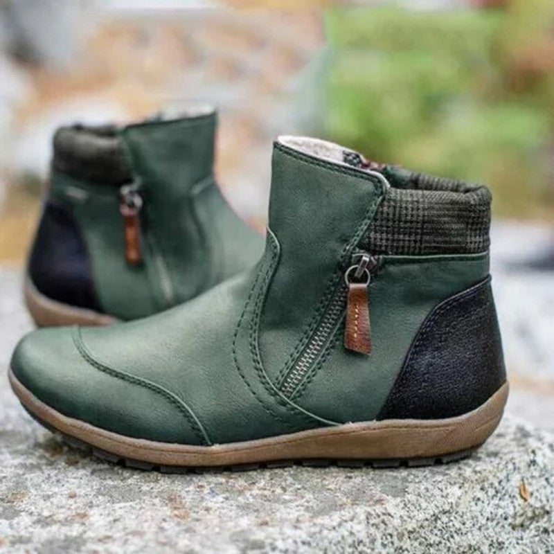 Women Zipper Waterproof Ankle-Support Boots