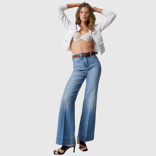 Tall Wide Leg Denim Trouser (Buy 2 Free Shipping)