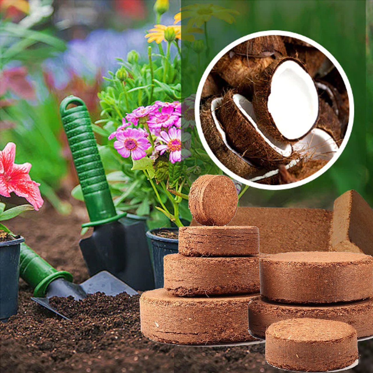 Premium Organic Coconut Coir Bricks for Plants