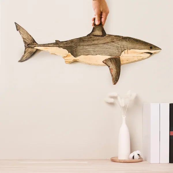 3D Crafted Wooden Marine Sculptures Wall Decoration