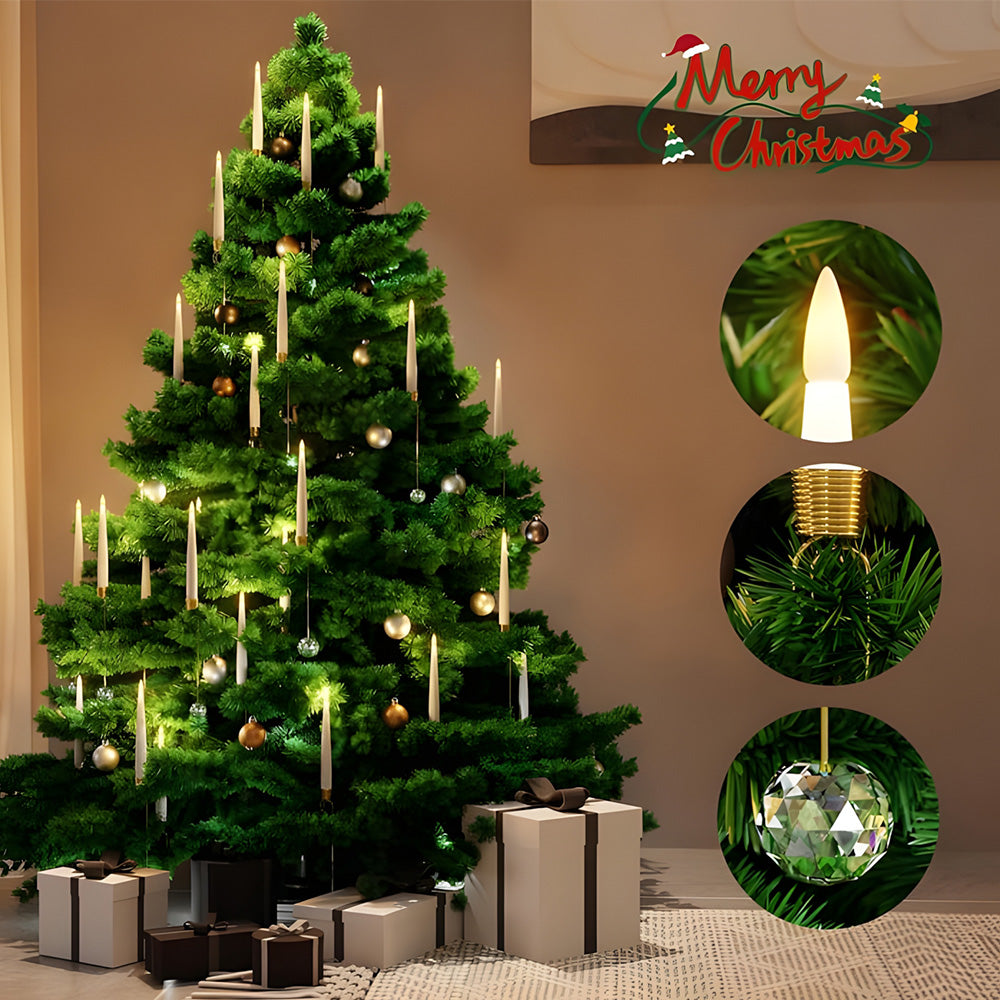 🎄Christmas Tree Led Candles with Clear Crystal Ball Hook